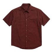 The Short Sleeve Mercier 160 in Berry Red Indian Cotton Gallery 1