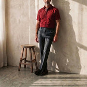 The Short Sleeve Mercier 160 in Berry Red Indian Cotton Gallery 2