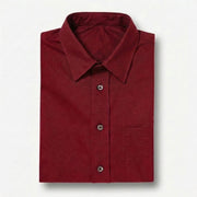 The Short Sleeve Mercier 160 in Berry Red Indian Cotton Gallery 3