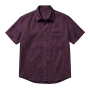 The Short Sleeve Mercier 140 in Deep Plum Linen Gallery 1