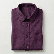 The Short Sleeve Mercier 140 in Deep Plum Linen Gallery 3