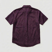 The Short Sleeve Mercier 140 in Deep Plum Linen Gallery 4