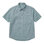 The Short Sleeve Mercier 140 in Muted Teal Linen Gallery 1
