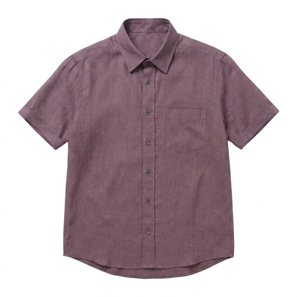 The Short Sleeve Mercier 125 in Smoked Plum Linen Gallery 1