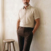 The Short Sleeve Mercier 120 in Ecru Beige Cotton Flax Gallery 2