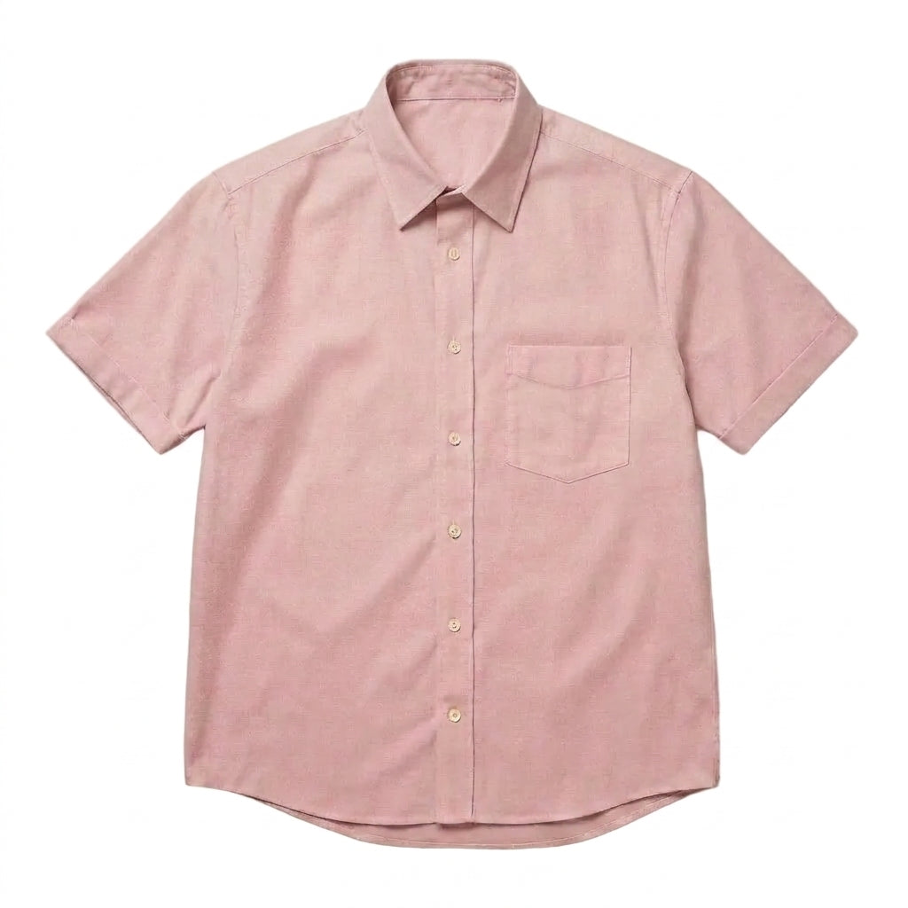 The Short Sleeve Mercier 120 in Misty Pink Cotton Flax Gallery 1