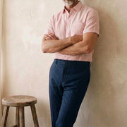 The Short Sleeve Mercier 120 in Misty Pink Cotton Flax Gallery 2