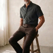 The Short Sleeve Mercier 120 in Ebony Black Cotton Flax Gallery 2