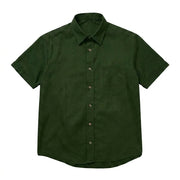 The Short Sleeve Mercier 120 in Deep Olive Cotton Flax Gallery 1