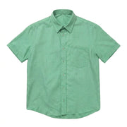 The Short Sleeve Mercier 120 in Peppermint Green Cotton Flax Gallery 1