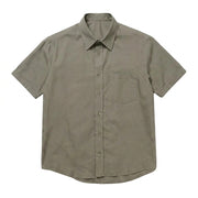 The Short Sleeve Mercier 160 in Dirty Taupe Oxford Cotton Gallery 1