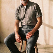 The Short Sleeve Mercier 160 in Dirty Taupe Oxford Cotton Gallery 2