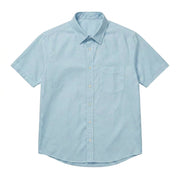The Short Sleeve Atticus 160 in Sky Blue Indian Cotton
