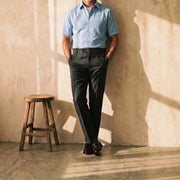 The Short Sleeve Mercier 160 in Sky Blue Indian Cotton Gallery 2