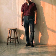 The Short Sleeve Mercier 160 in Smoked Burgundy Indian Cotton Gallery 2