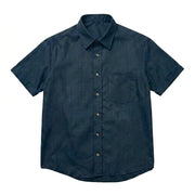 The Short Sleeve Mercier 120 in Regal Blue Cotton Flax Gallery 1