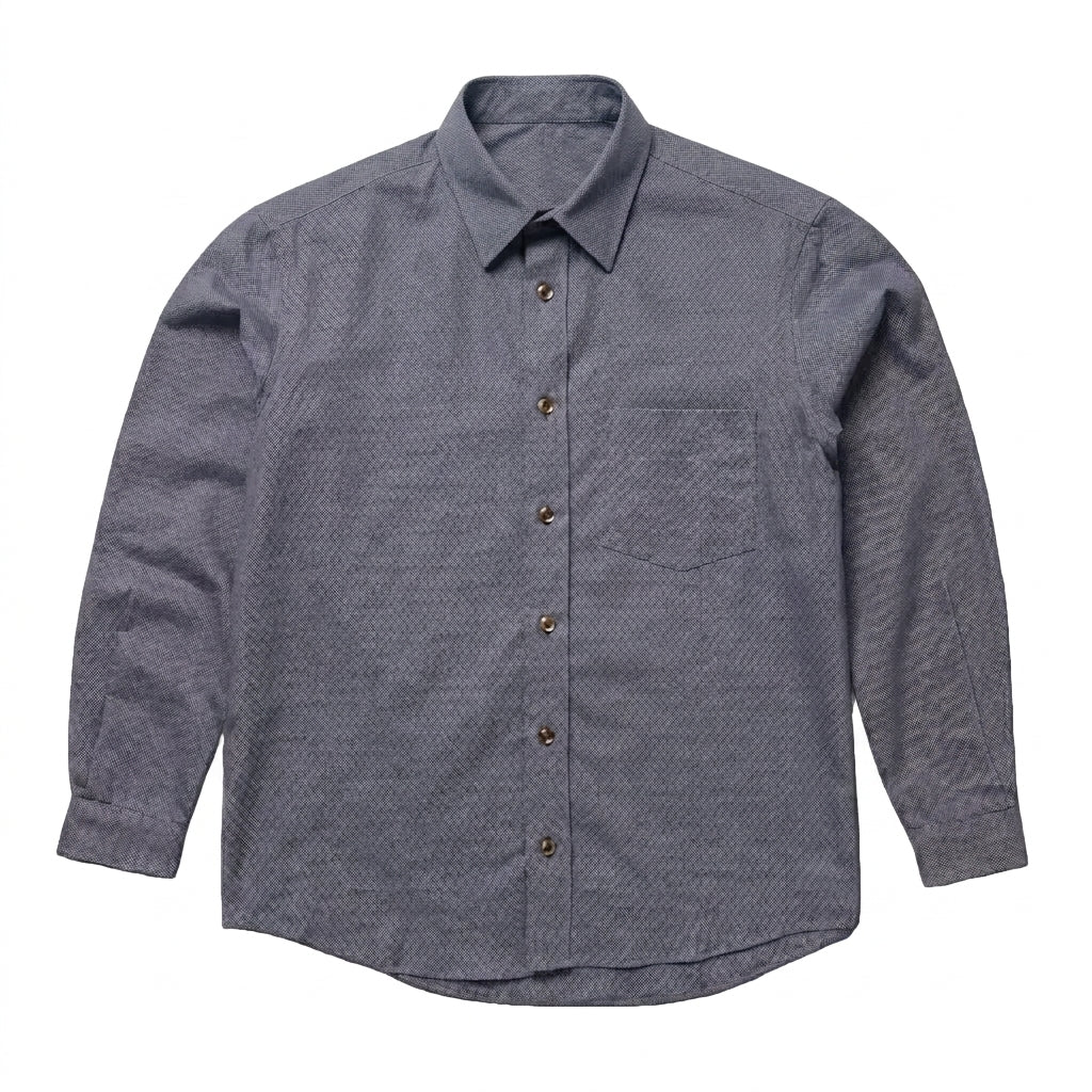 The Mercier 160 in Blue Static Pinpoint Oxford Cotton Gallery 1