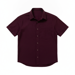 The Short Sleeve Jack 160 in Smoked Burgundy Indian Cotton