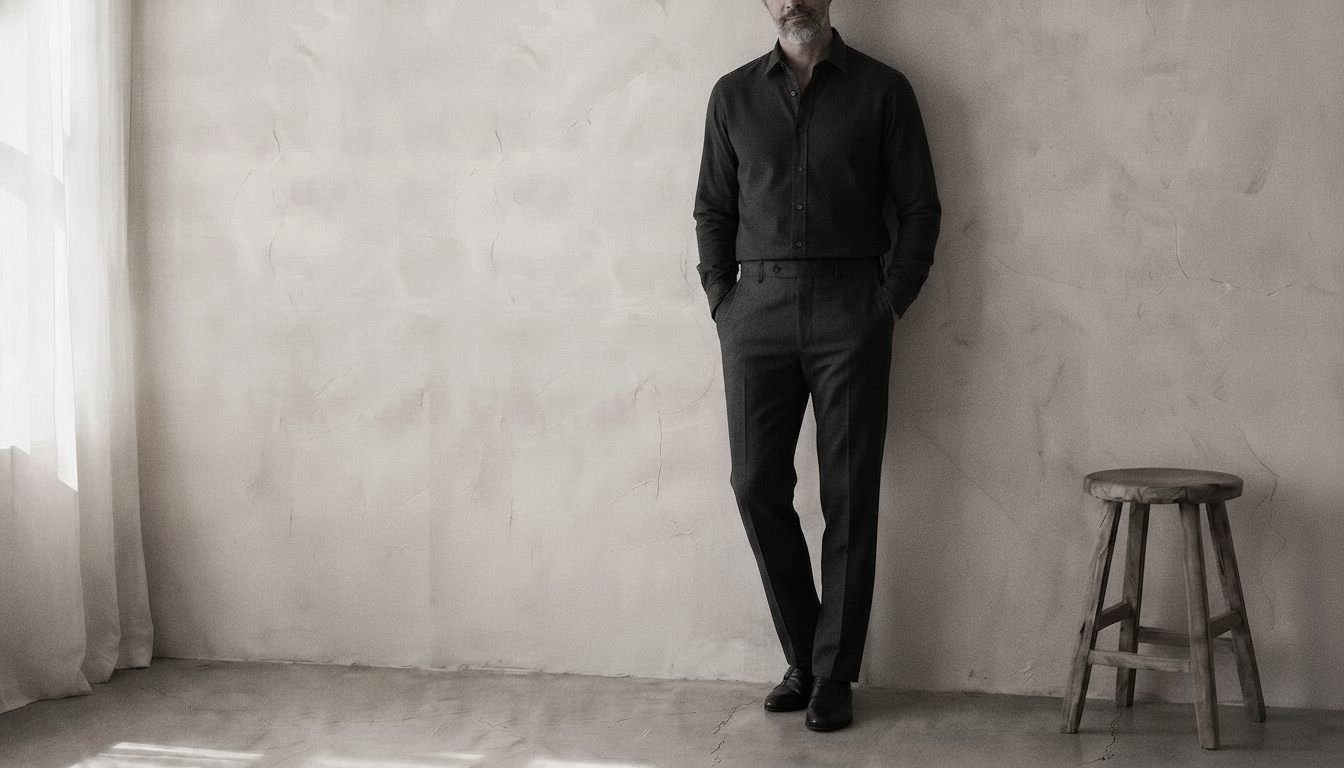 The Jack 120 in Ebony Black Cotton Flax worn