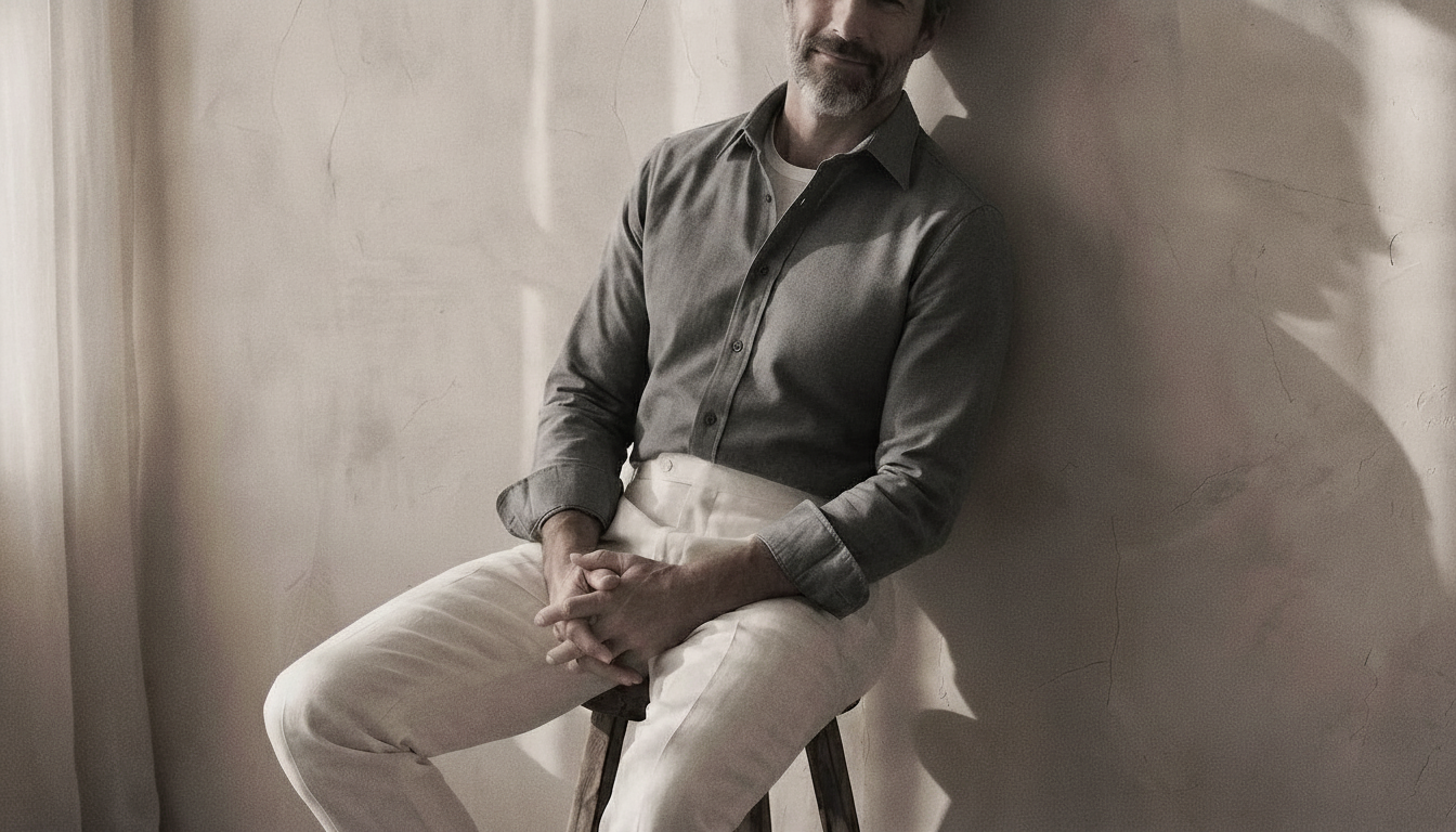 The Jack 125 in Muted Slate Linen worn