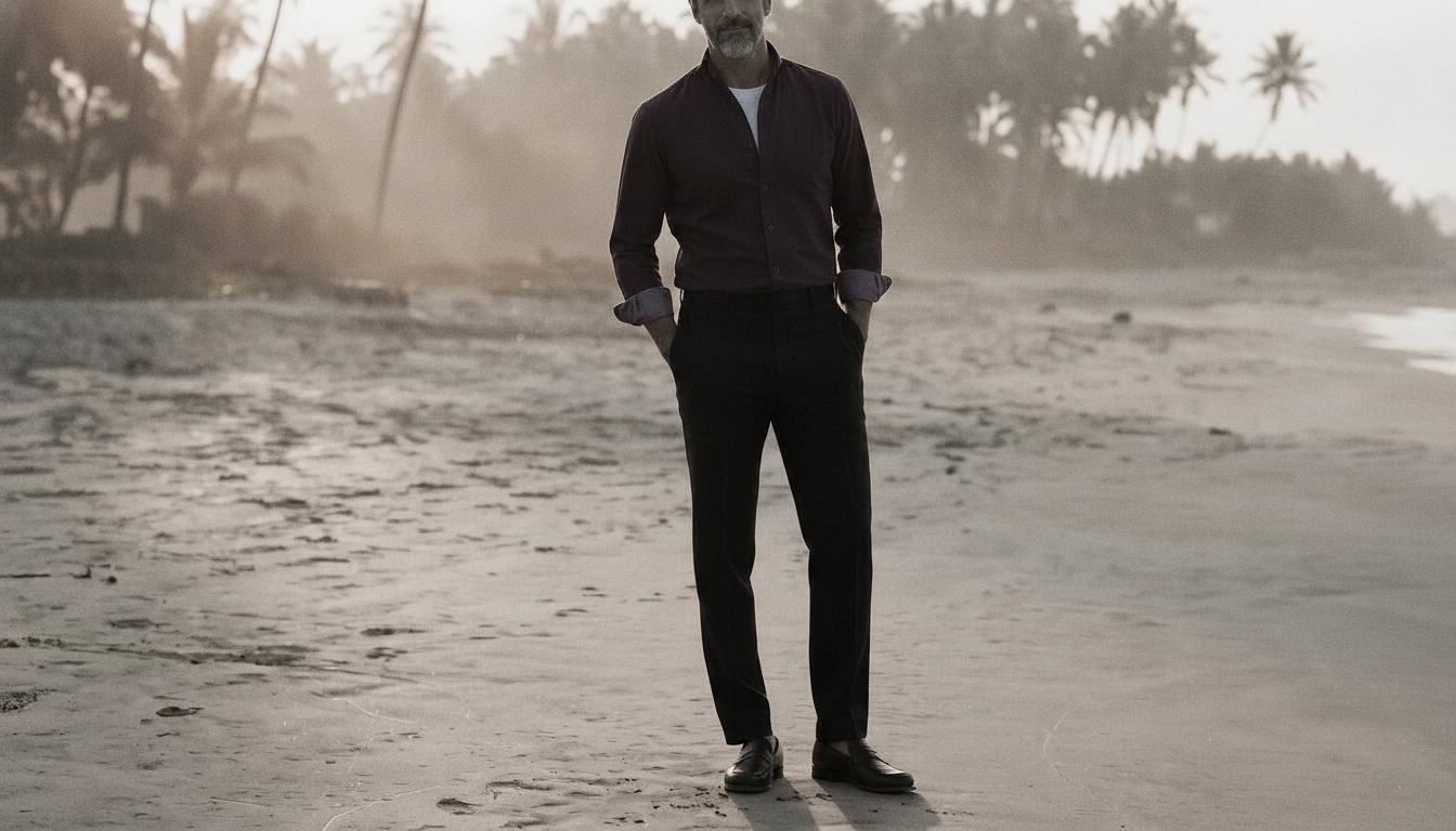 The Jack 140 in Deep Plum Linen worn