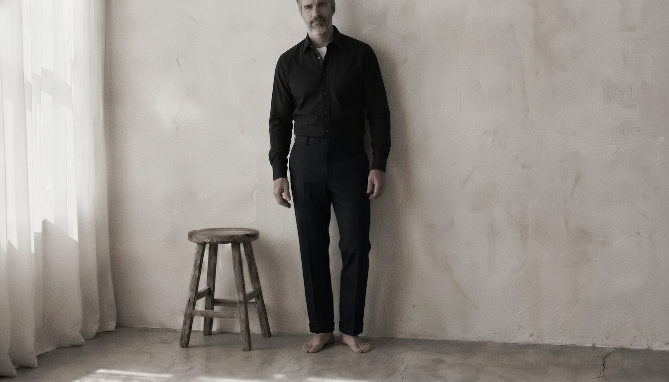 The Jack 160 in Ink Oxford Cotton worn