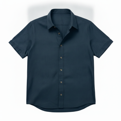 The Short Sleeve Jack 120 in Regal Blue Cotton Flax