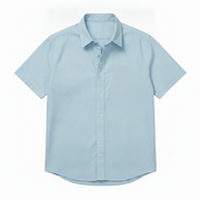 The Short Sleeve Atticus 160 in Sky Blue Indian Cotton
