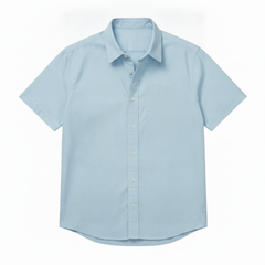 The Short Sleeve Jack 160 in Sky Blue Indian Cotton