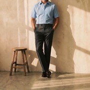 The Short Sleeve Mercier 160 in Sky Blue Indian Cotton Gallery 2