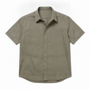The Short Sleeve Mercier 160 in Dirty Taupe Oxford Cotton Gallery 1