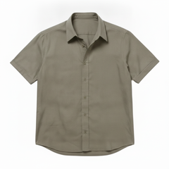 The Short Sleeve Jack 160 in Dirty Taupe Oxford Cotton