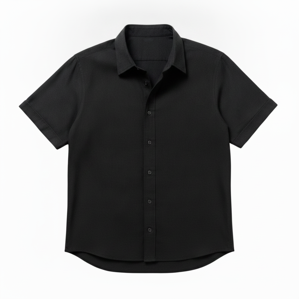 The Short Sleeve Jack 160 in Onyx Pinpoint Oxford Cotton