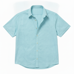 The Short Sleeve Jack 160 in Sea Glass Pinpoint Oxford Cotton