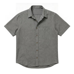 The Short Sleeve Jack 160 in Pepper & Salt Pinpoint Oxford Cotton