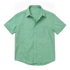 The Short Sleeve Jack 120 in Peppermint Green Cotton Flax