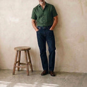The Short Sleeve Mercier 120 in Deep Olive Cotton Flax Gallery 2