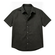 The Short Sleeve Mercier 120 in Ebony Black Cotton Flax Gallery 1