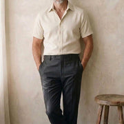 The Short Sleeve Mercier 120 in Warm Ivory Cotton Flax Gallery 2