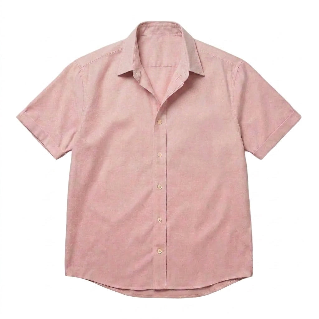 The Short Sleeve Mercier 120 in Misty Pink Cotton Flax Gallery 1