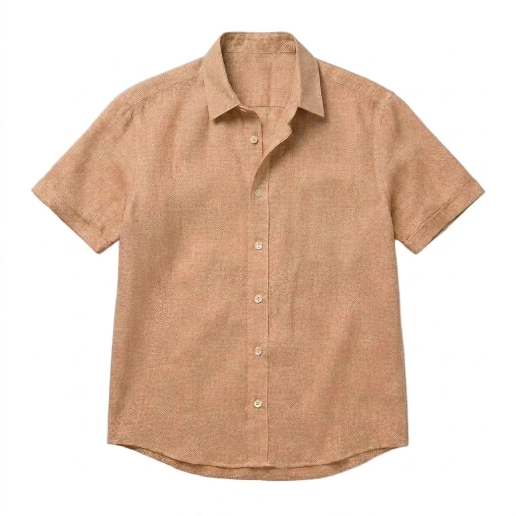 The Short Sleeve Mercier 140 in Soft Terracota Linen Gallery 1
