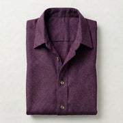 The Short Sleeve Mercier 140 in Deep Plum Linen Gallery 3