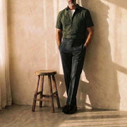 The Short Sleeve Mercier 160 in Moss Green Indian Cotton Gallery 2