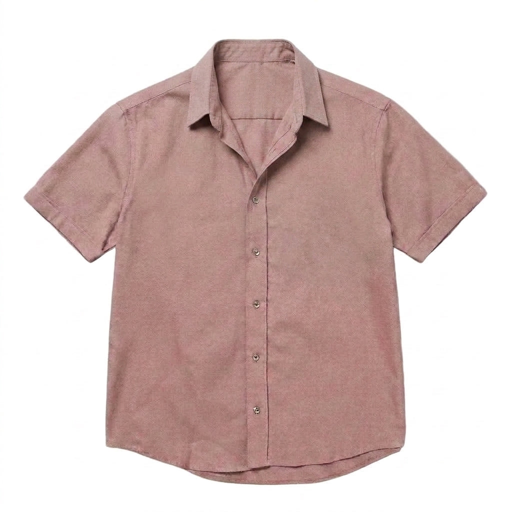 The Short Sleeve Mercier 160 in Soft Salmon Indian Cotton Gallery 1