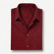 The Short Sleeve Mercier 160 in Berry Red Indian Cotton Gallery 3