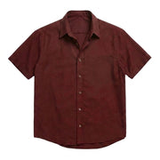 The Short Sleeve Mercier 160 in Berry Red Indian Cotton Gallery 1