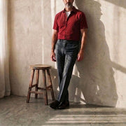 The Short Sleeve Mercier 160 in Berry Red Indian Cotton Gallery 2