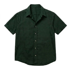 The Short Sleeve Jack 160 in Deep Olive Indian Cotton