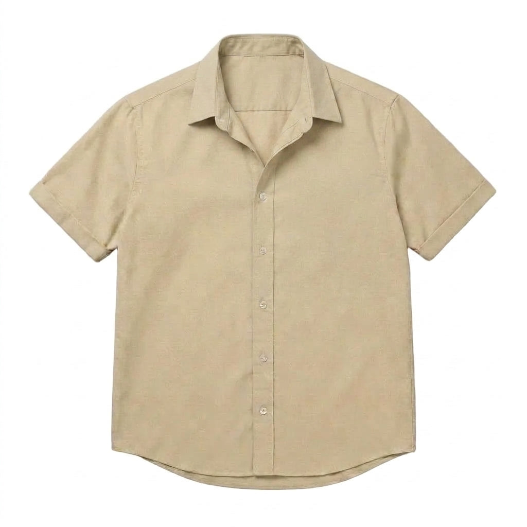 The Short Sleeve Mercier 160 in Warm Sand Indian Cotton Gallery 1
