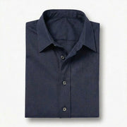 The Short Sleeve Mercier 160 in Deep Navy Indian Cotton Gallery 3